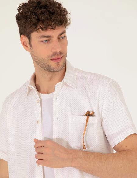 Turuncu Regular Fit Kısa Kollu Gömlek - 50255276028