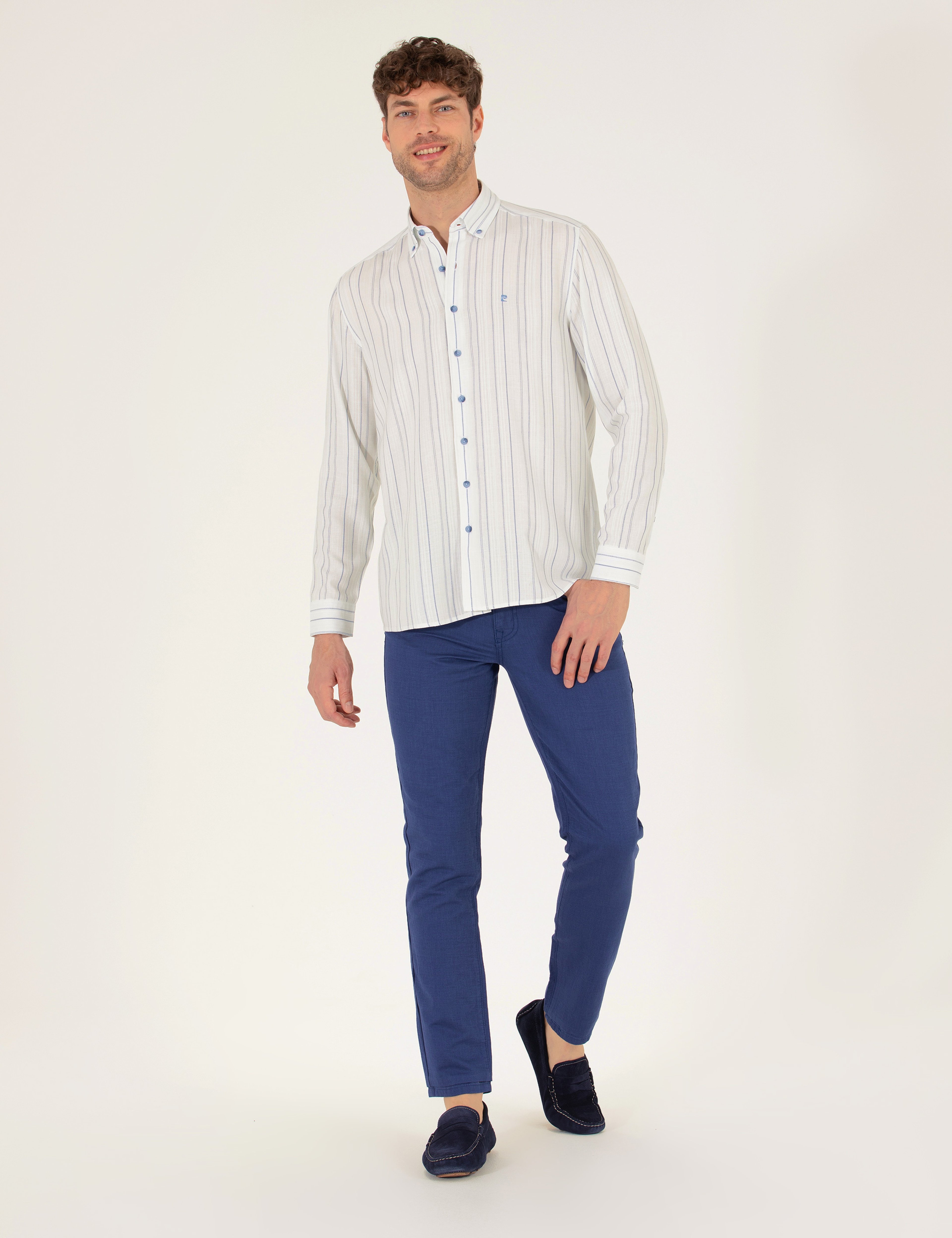 Mavi Regular Fit Uzun Kollu Gömlek - Image 4