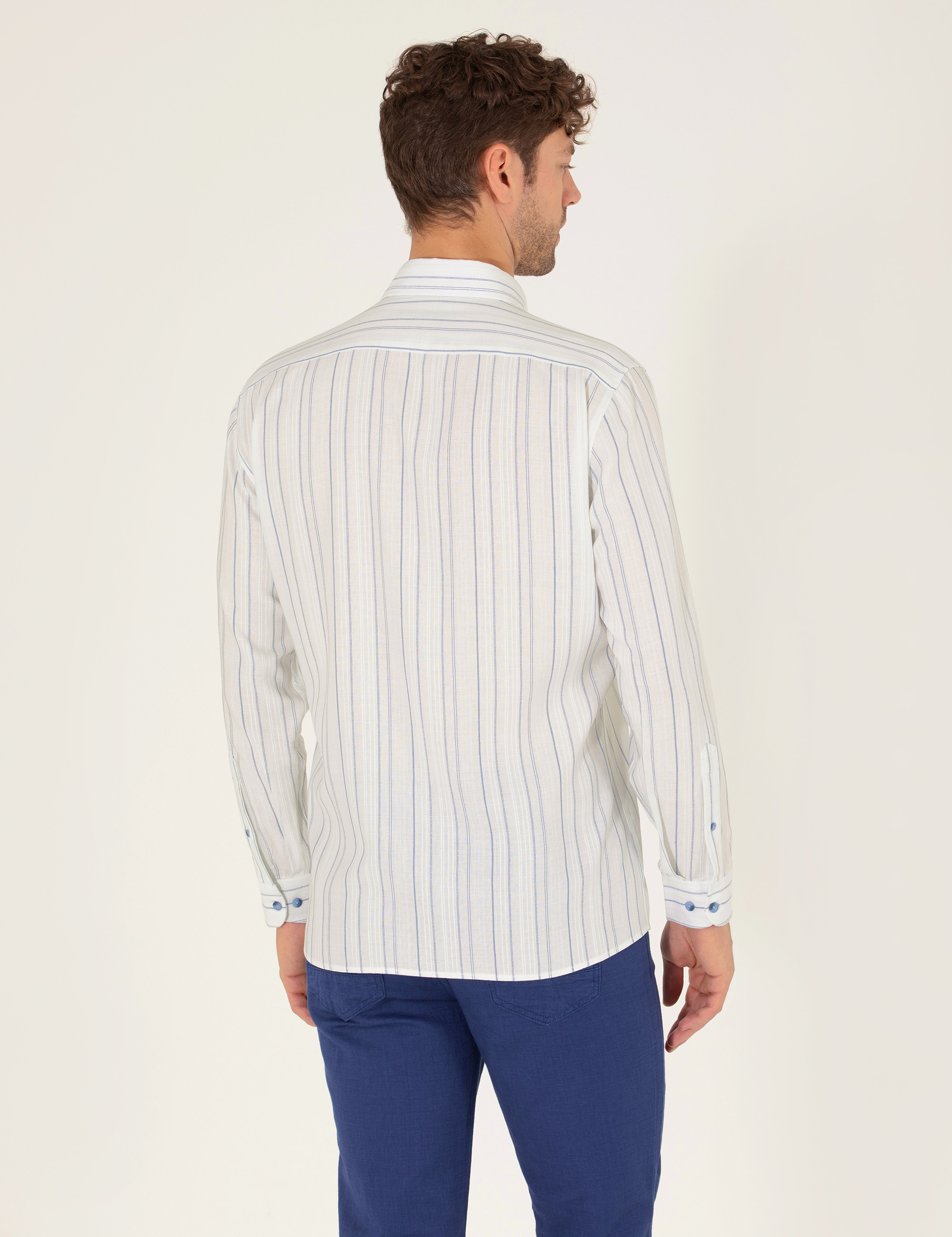 Mavi Regular Fit Uzun Kollu Gömlek - Image 5