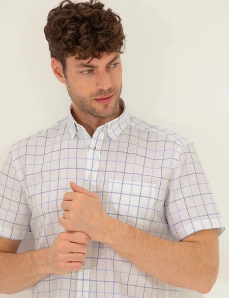 Açık Mavi Regular Fit Kısa Kollu Gömlek - 50269178016