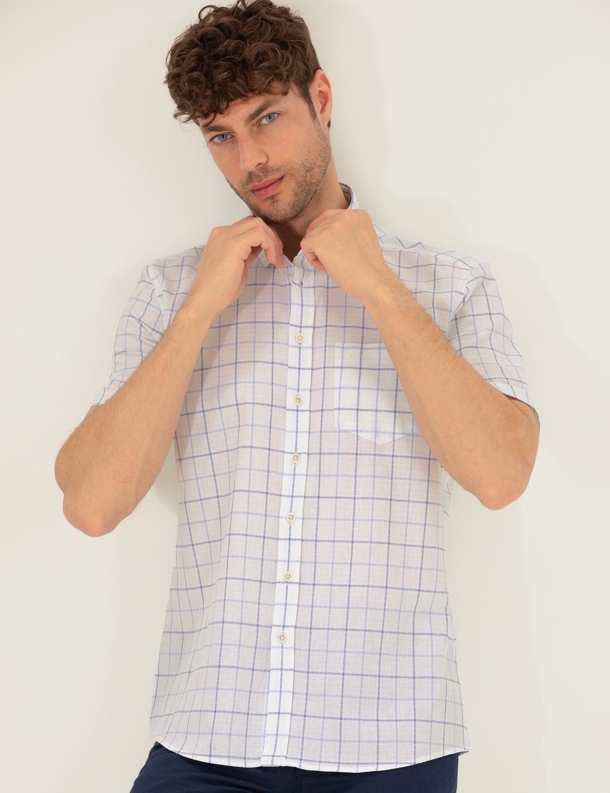 Açık Mavi Regular Fit Kısa Kollu Gömlek - 50269178016