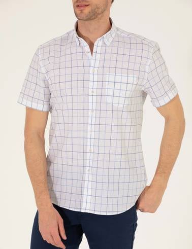 Açık Mavi Regular Fit Kısa Kollu Gömlek