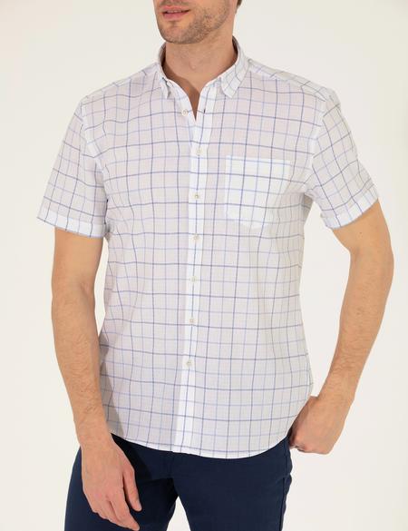 Açık Mavi Regular Fit Kısa Kollu Gömlek - 50269178016