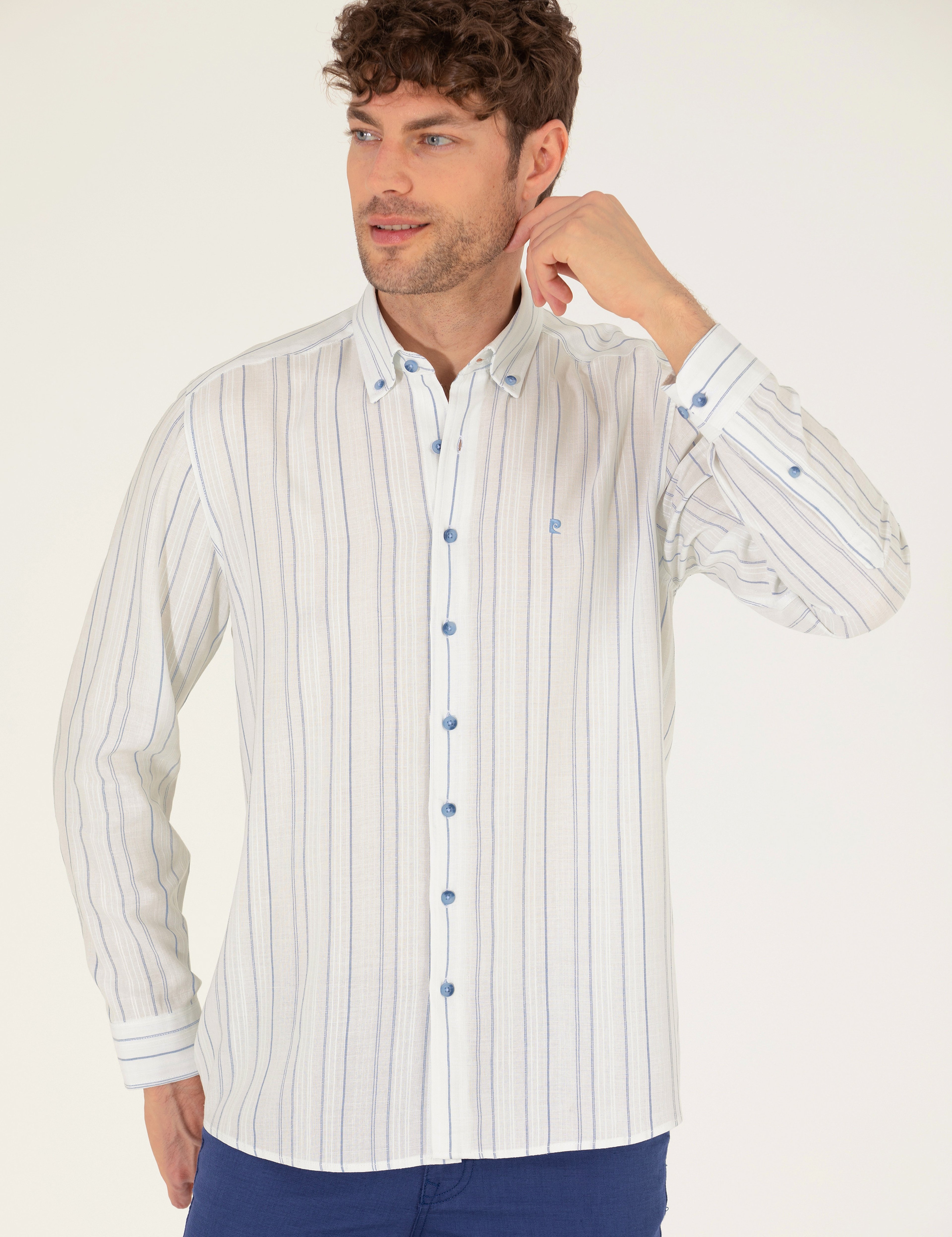 Mavi Regular Fit Uzun Kollu Gömlek - Image 2
