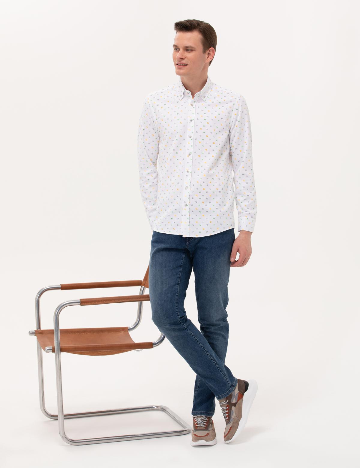 Açık Yeşil Slim Fit Uzun Kollu Gömlek