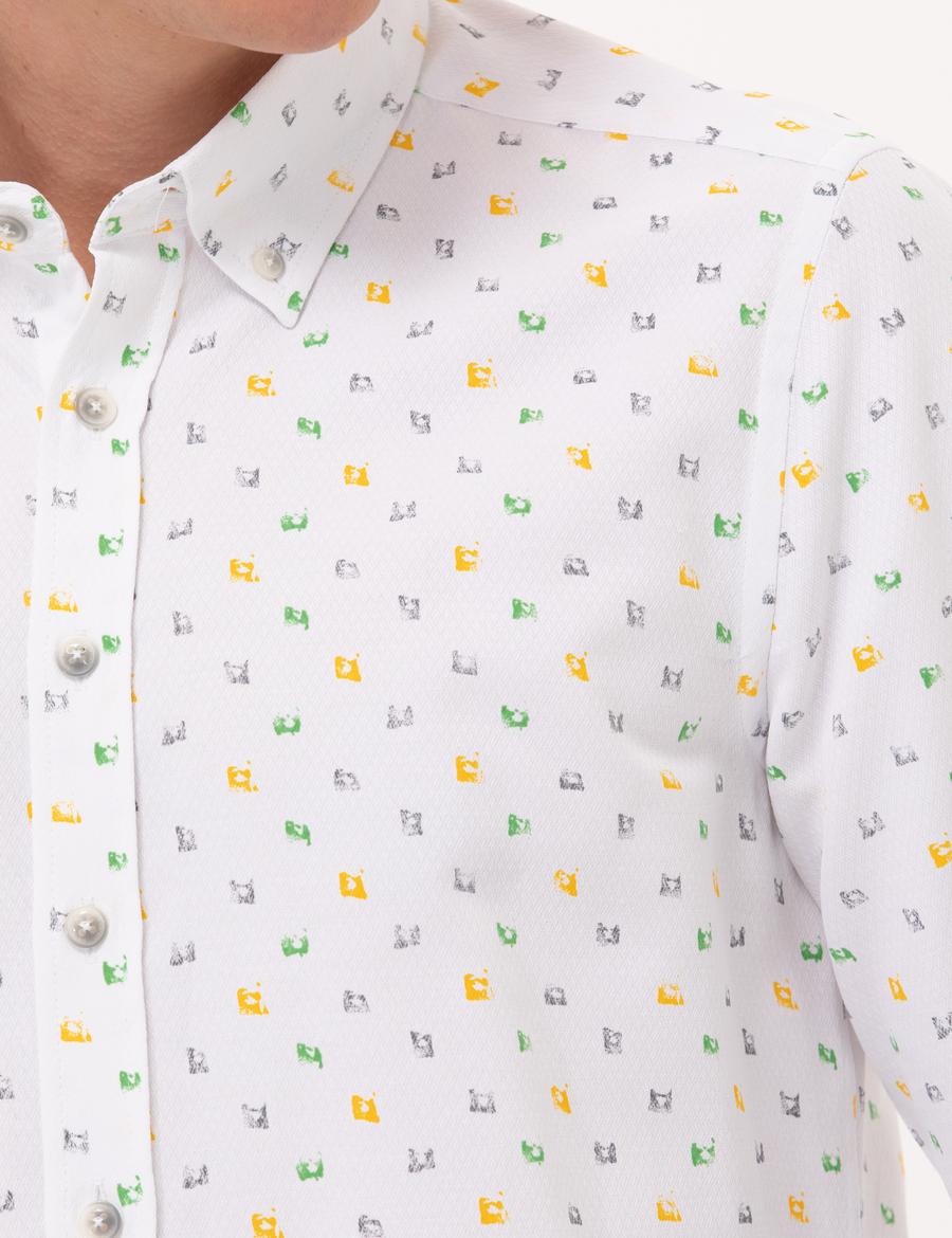 Açık Yeşil Slim Fit Uzun Kollu Gömlek