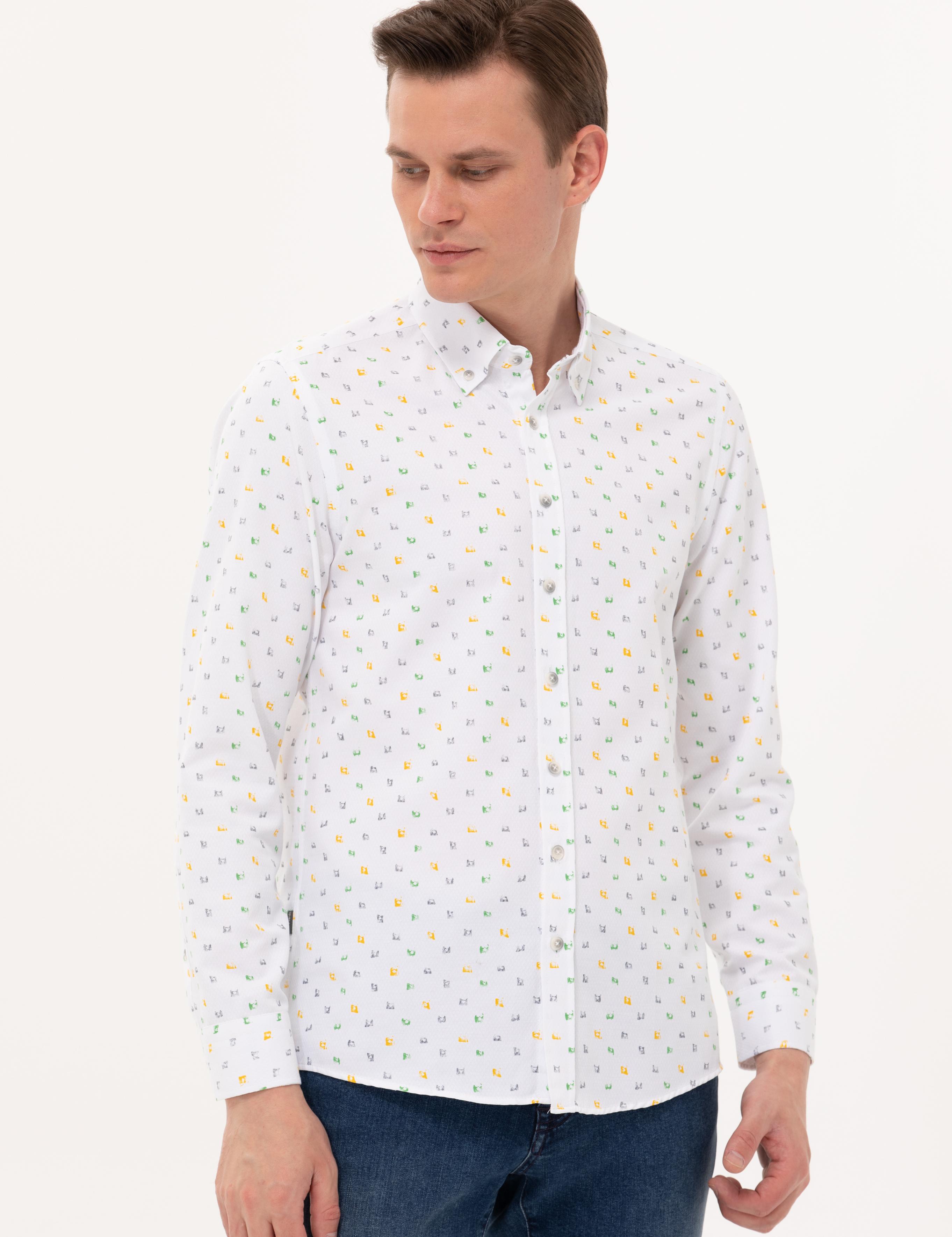 Açık Yeşil Slim Fit Uzun Kollu Gömlek