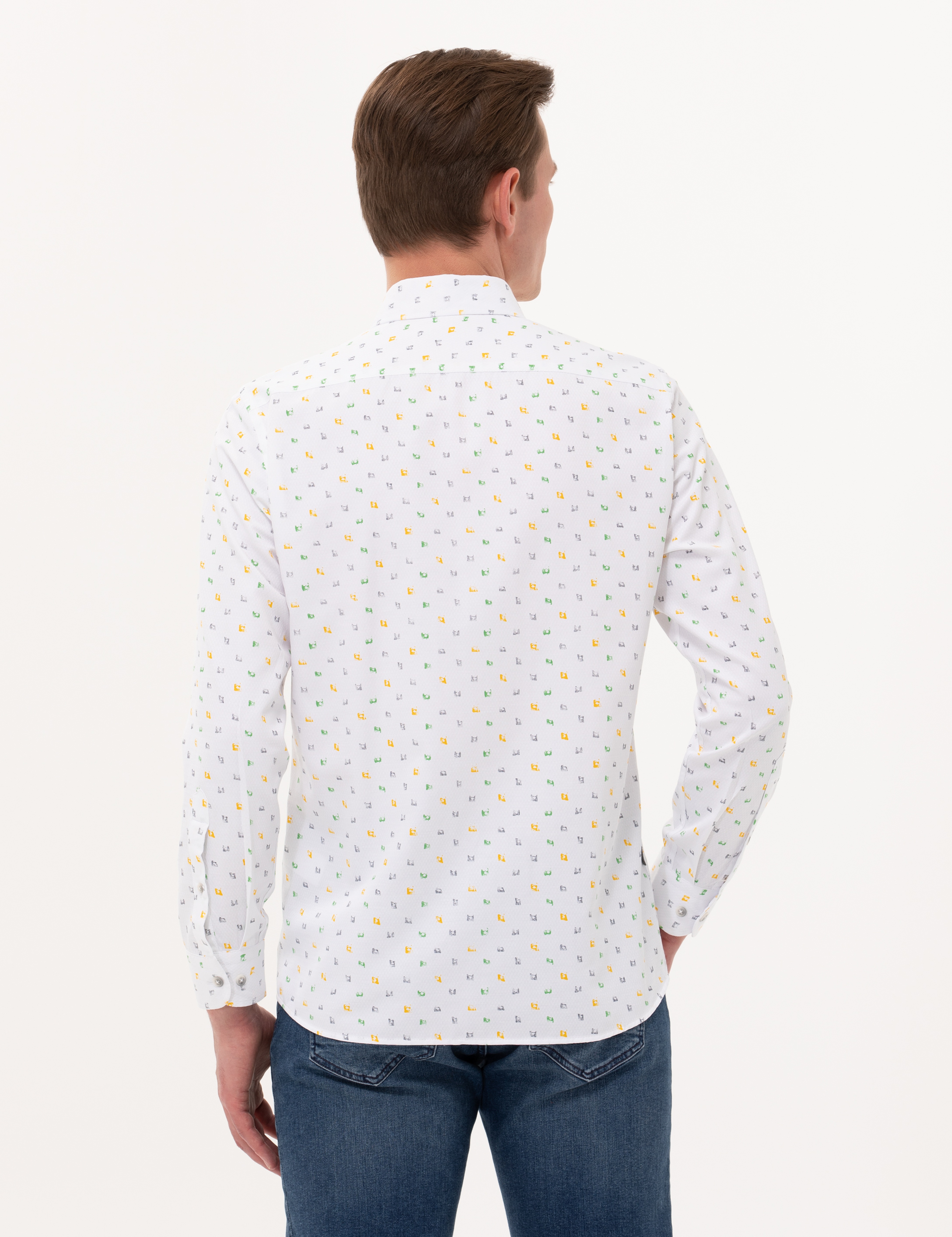 Açık Yeşil Slim Fit Uzun Kollu Gömlek - Image 5