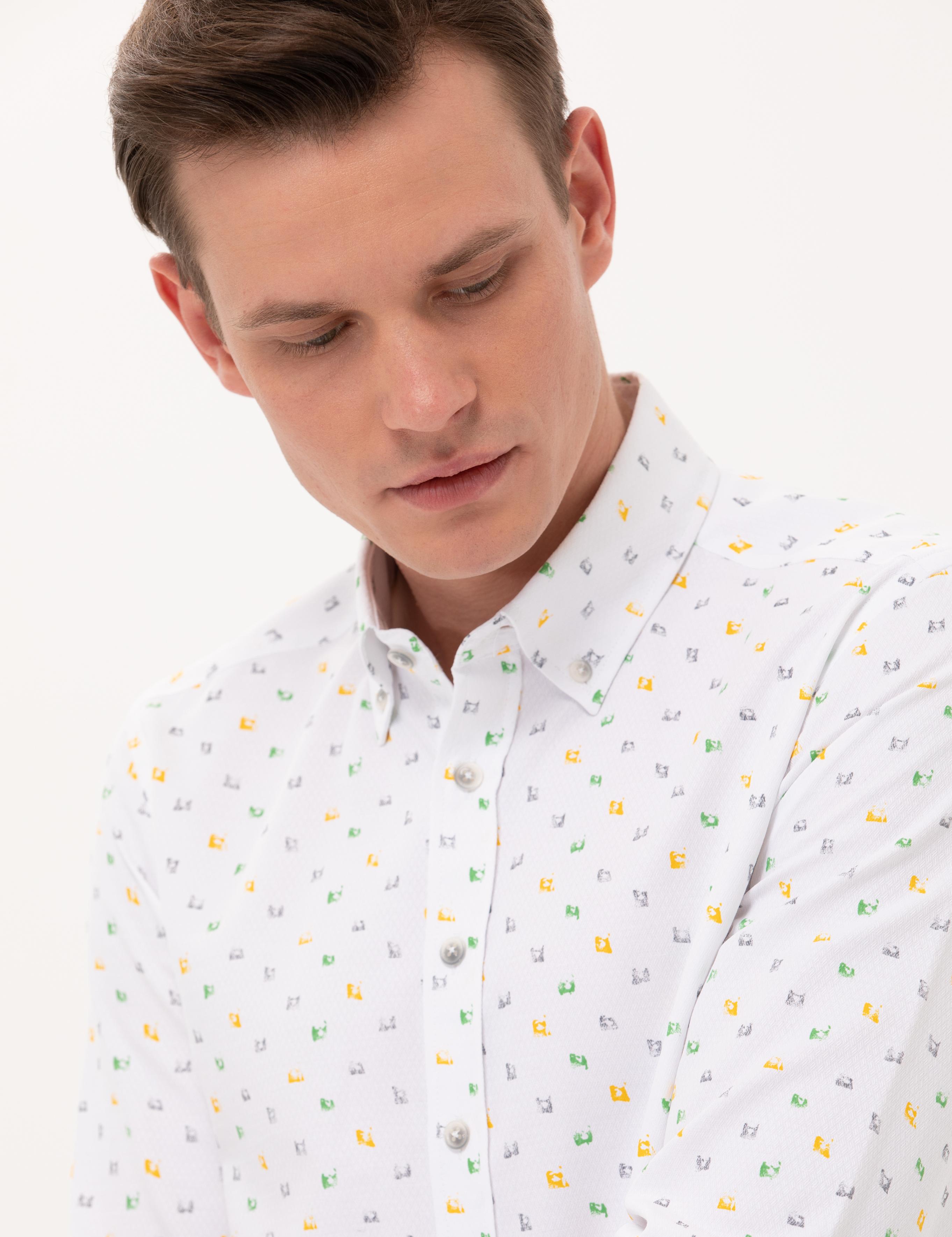 Açık Yeşil Slim Fit Uzun Kollu Gömlek