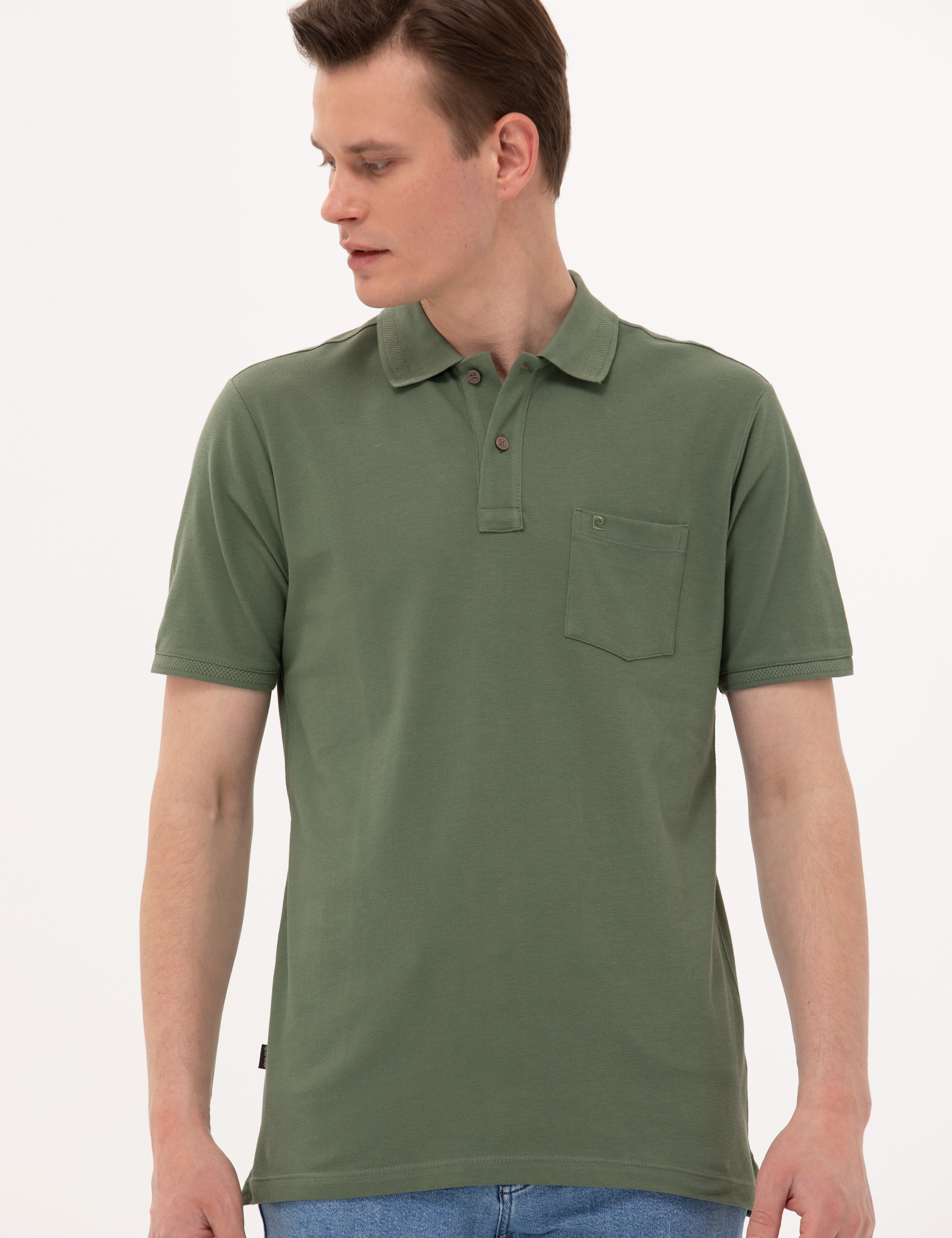Haki Regular Fit Basic Tişört - Image 4