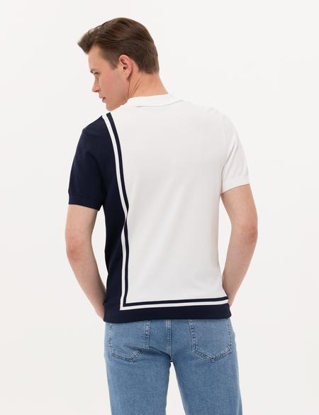 Ekru Slim Fit Polo Yaka Triko Tişört - 50258658021