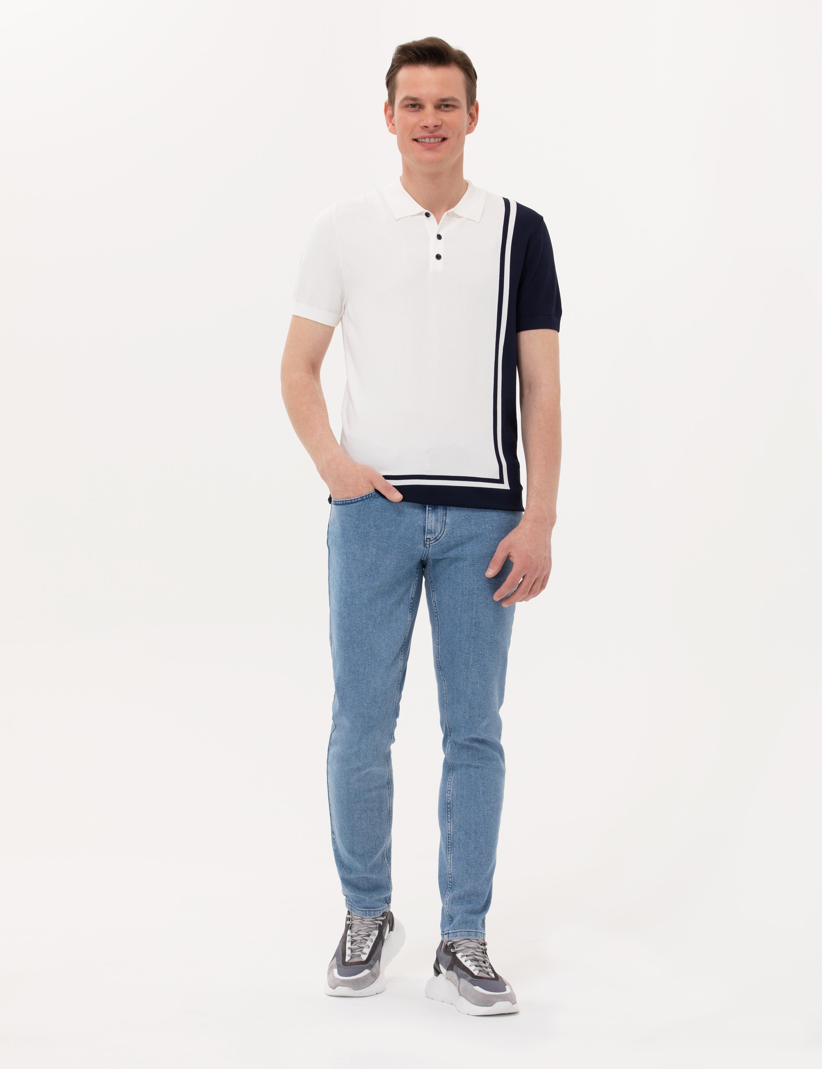 Ekru Slim Fit Polo Yaka Triko Tişört