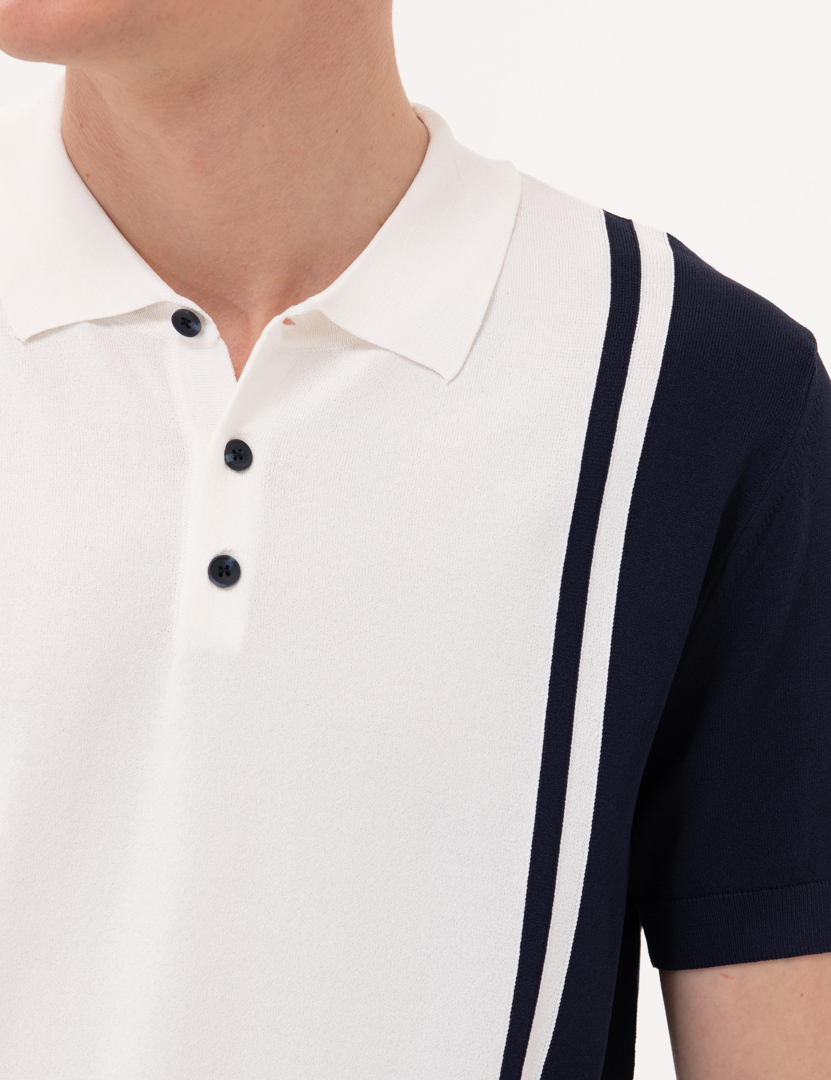 Ekru Slim Fit Polo Yaka Triko Tişört