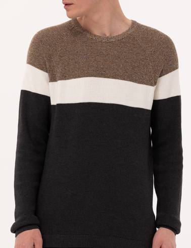 Kahverengi Slim Fit Triko Kazak