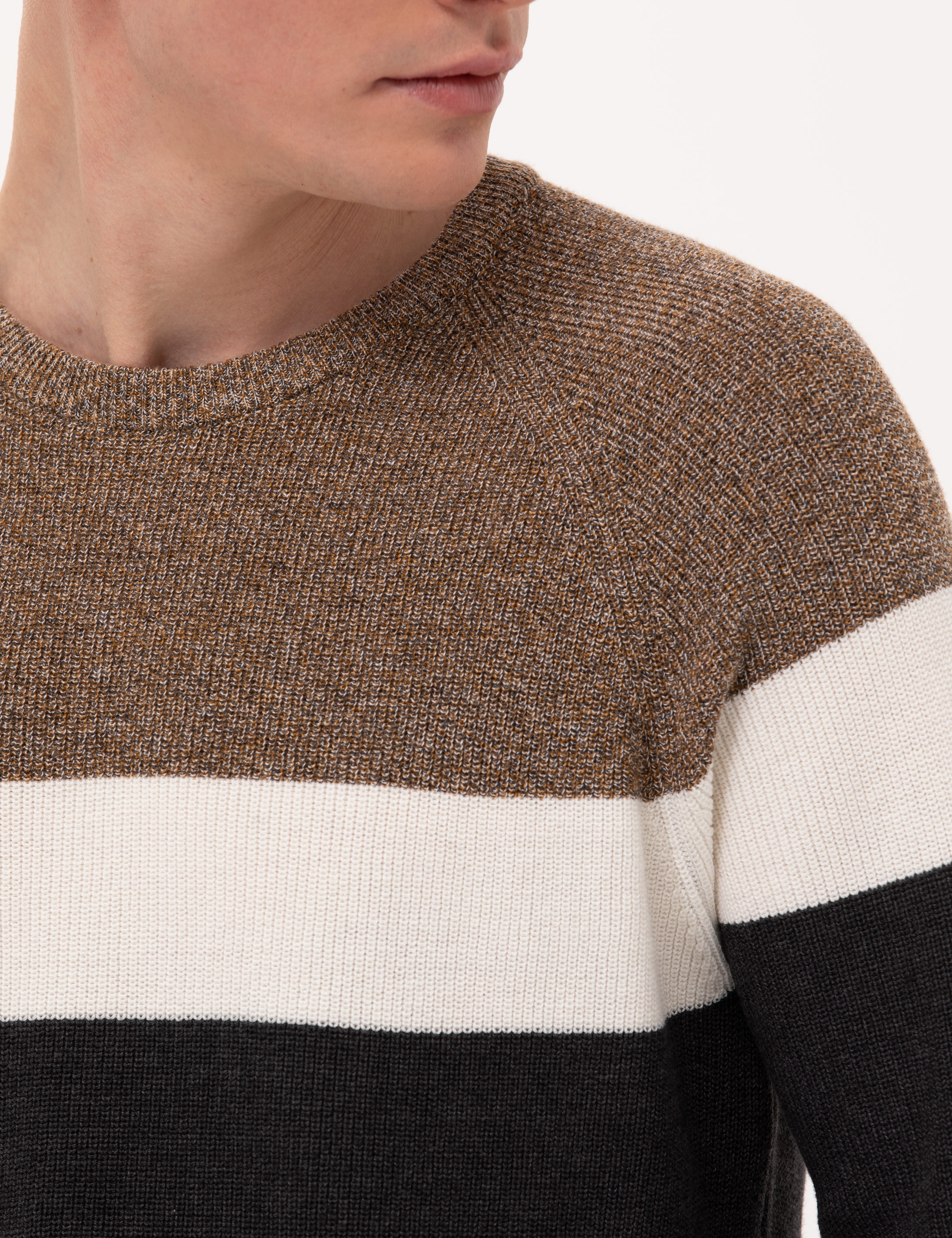 Kahverengi Slim Fit Bisiklet Yaka Triko Kazak - Image 7