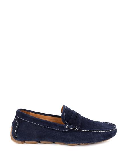 Lacivert %100 Deri Loafer Ayakkabı - 50267874036