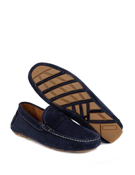 Lacivert %100 Deri Loafer Ayakkabı - 50267874036