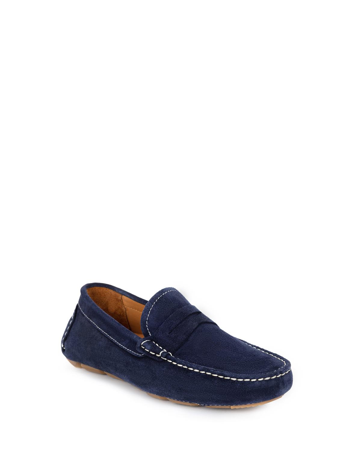 Lacivert %100 Deri Loafer Ayakkabı - 50267874036