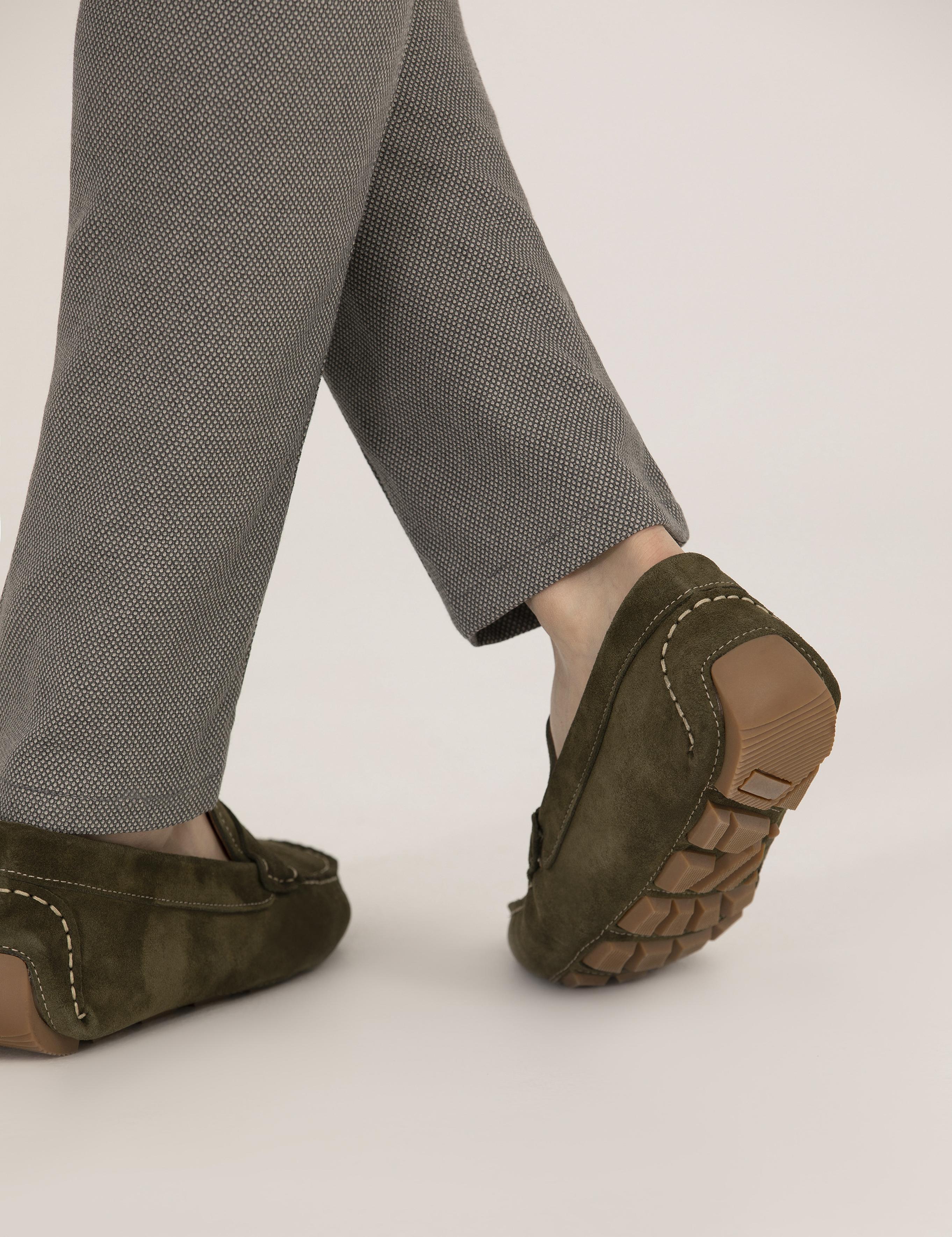 Haki %100 Deri Loafer Ayakkabı