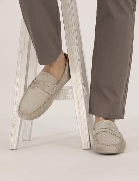 Bej %100 Deri Loafer Ayakkabı - 50267874051