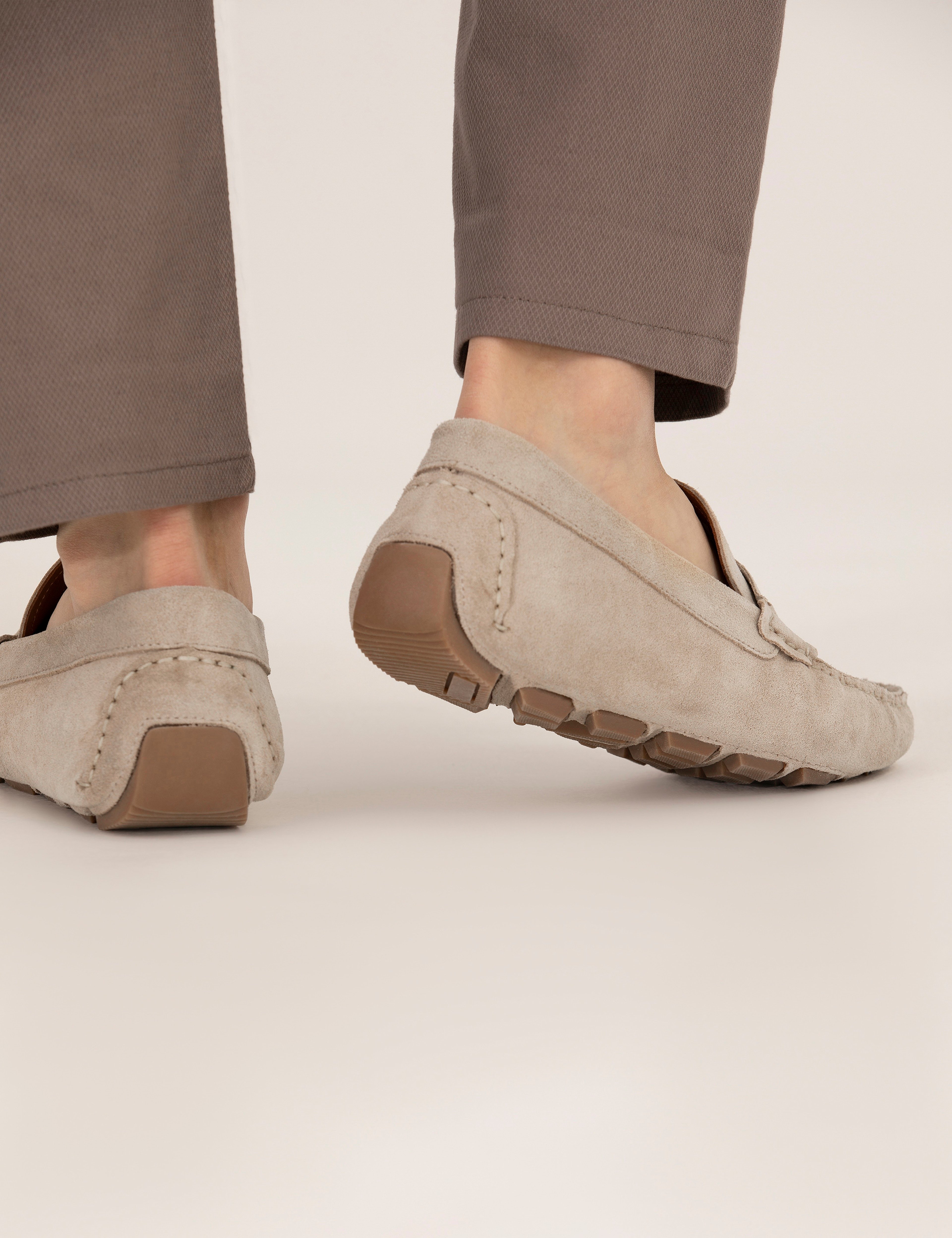 Bej %100 Deri Loafer Ayakkabı