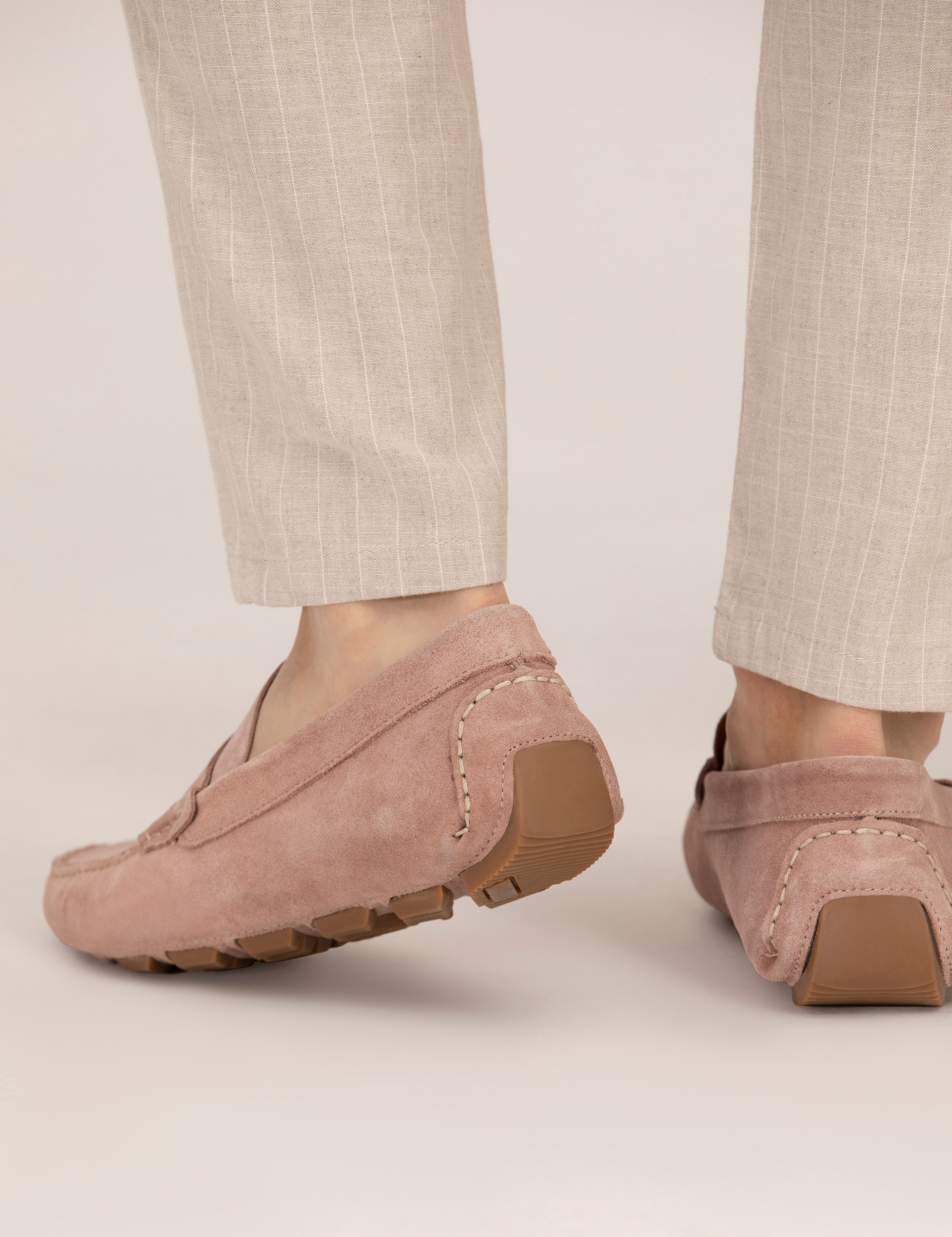 Pudra %100 Deri Loafer Ayakkabı