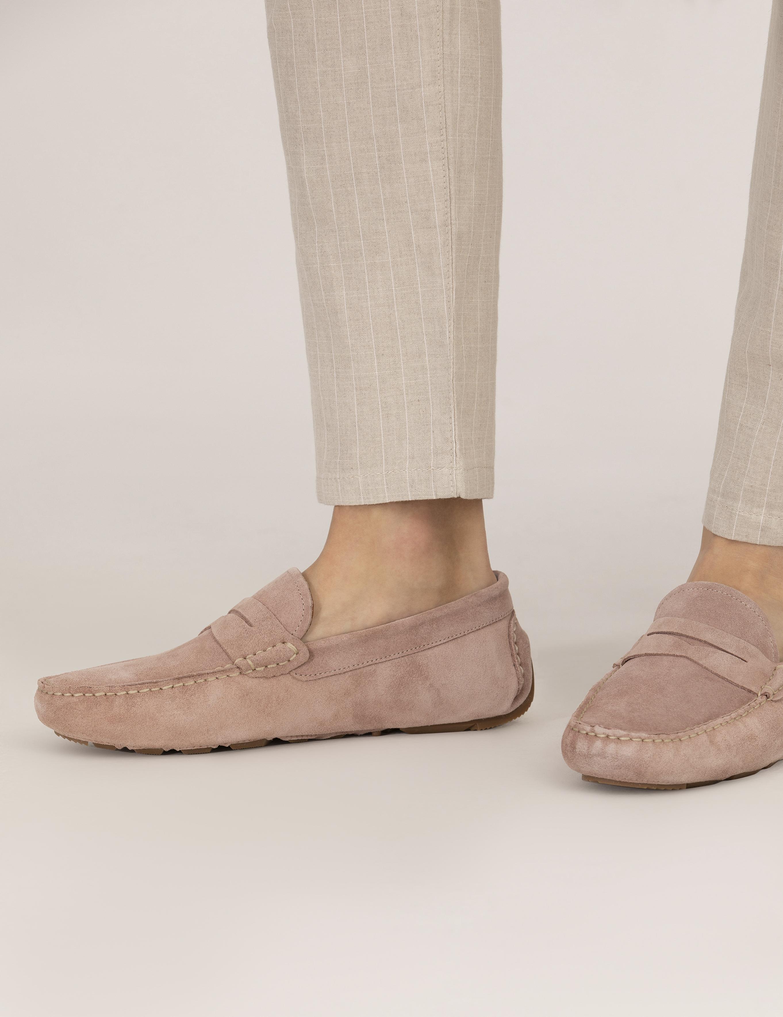 Pudra %100 Deri Loafer Ayakkabı