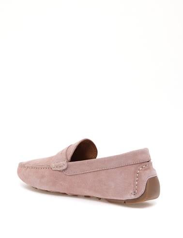 Pudra %100 Deri Loafer Ayakkabı