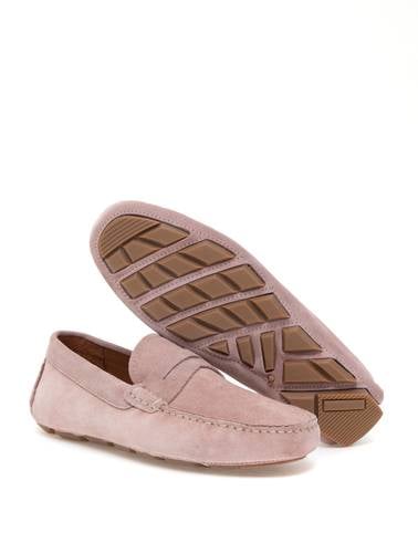 Pudra %100 Deri Loafer Ayakkabı