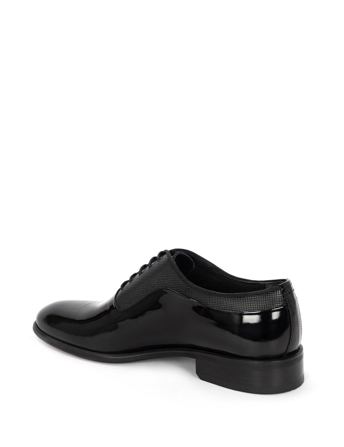 Siyah %100 Deri Damatlık Rugan Klasik Ayakkabı - 50269080002