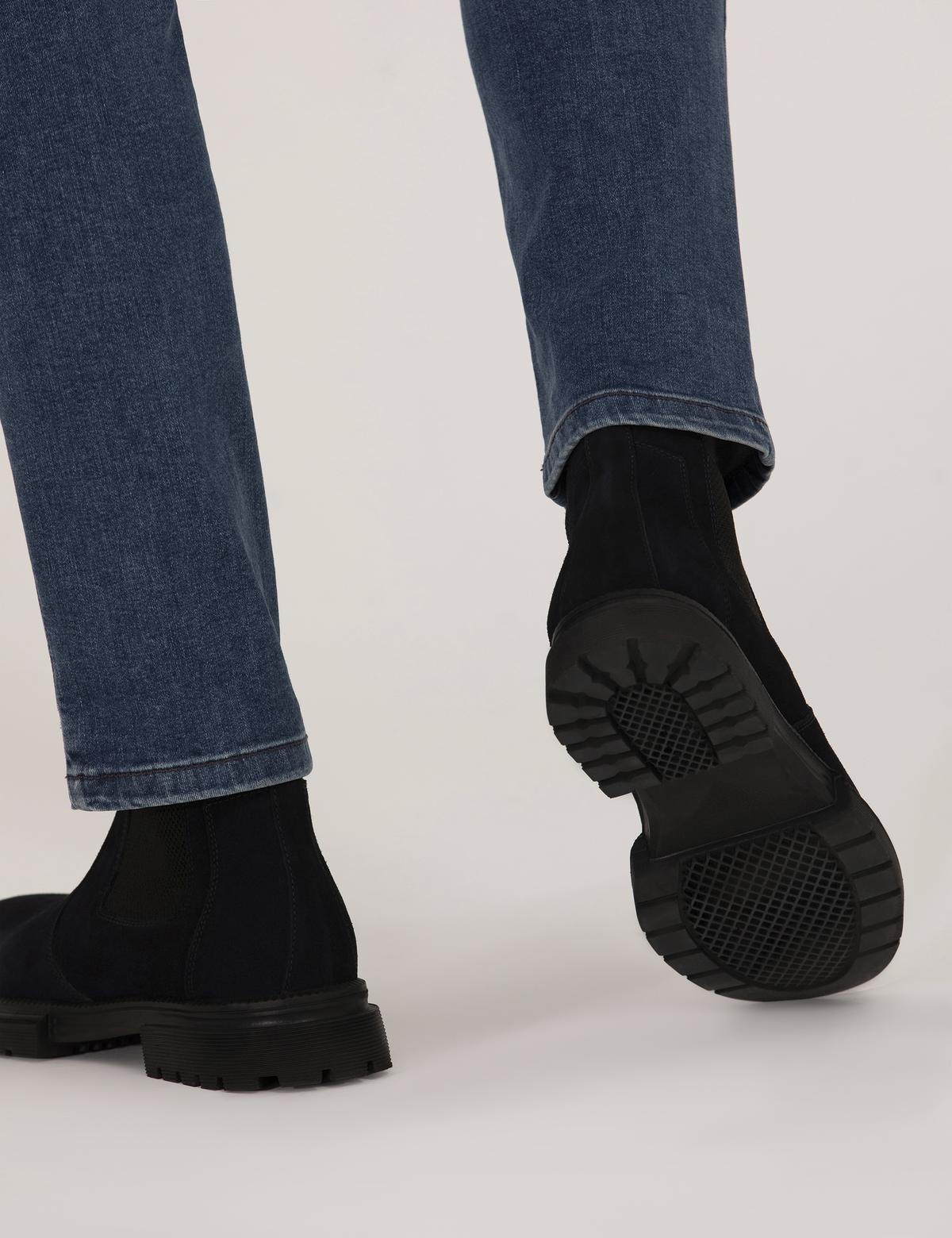 Lacivert %100 Deri Bot - 50276713011