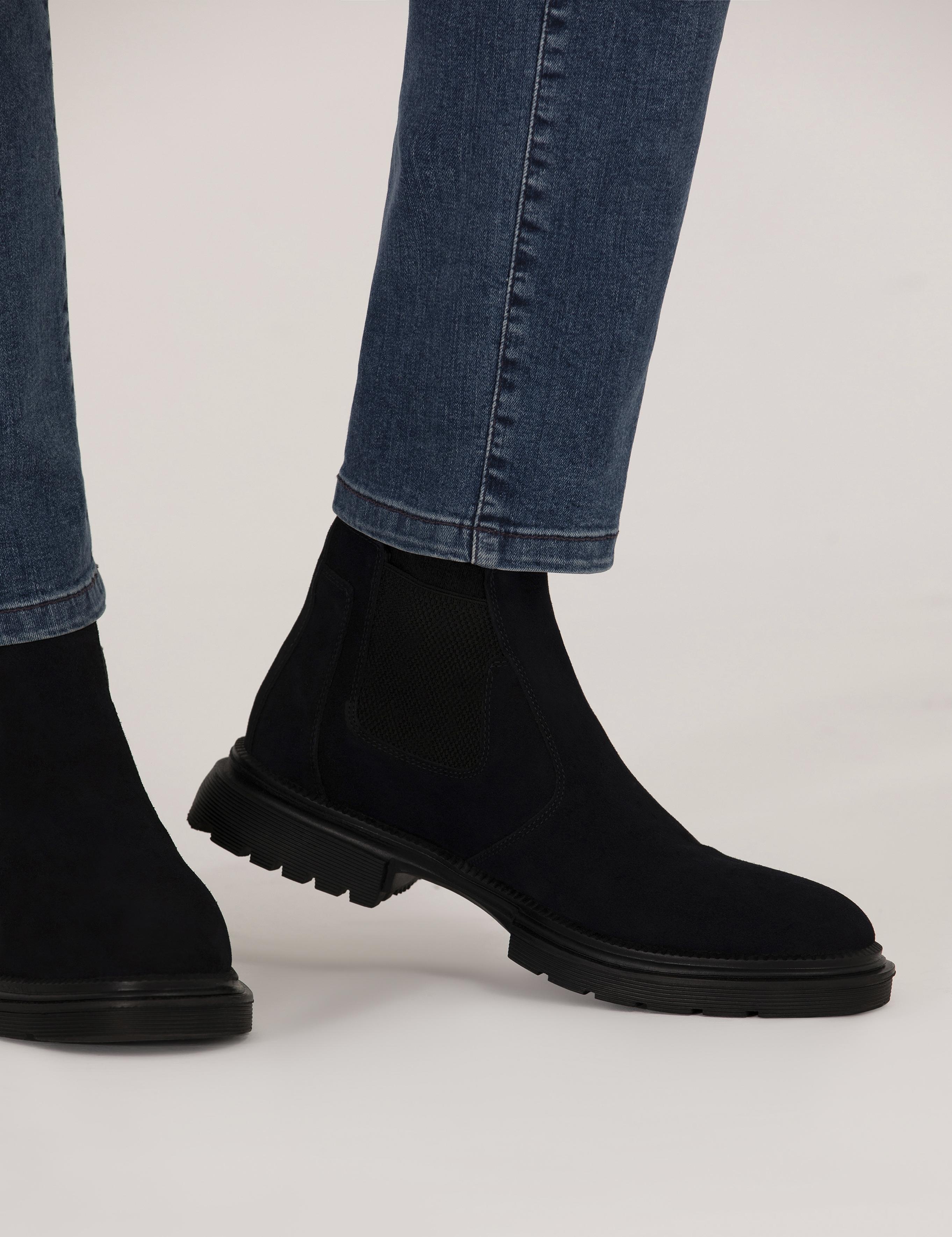 Lacivert %100 Deri Bot