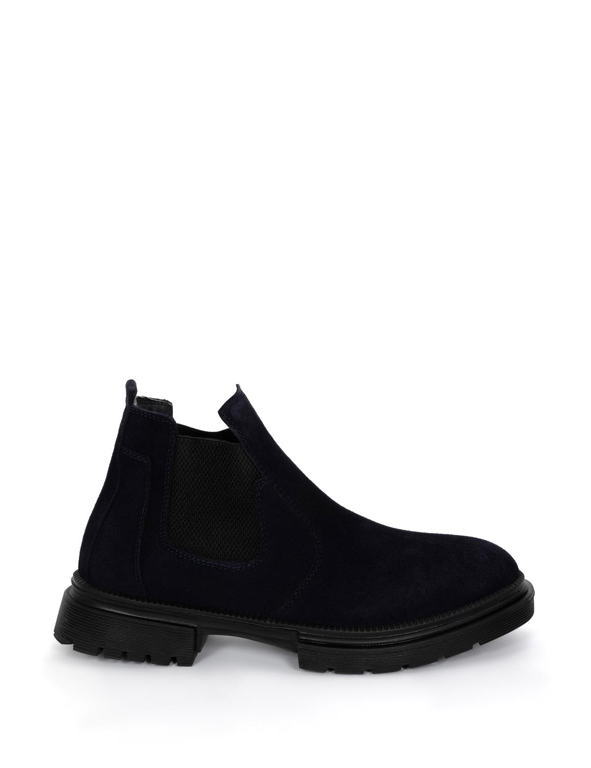 Lacivert %100 Deri Bot - 50276713011