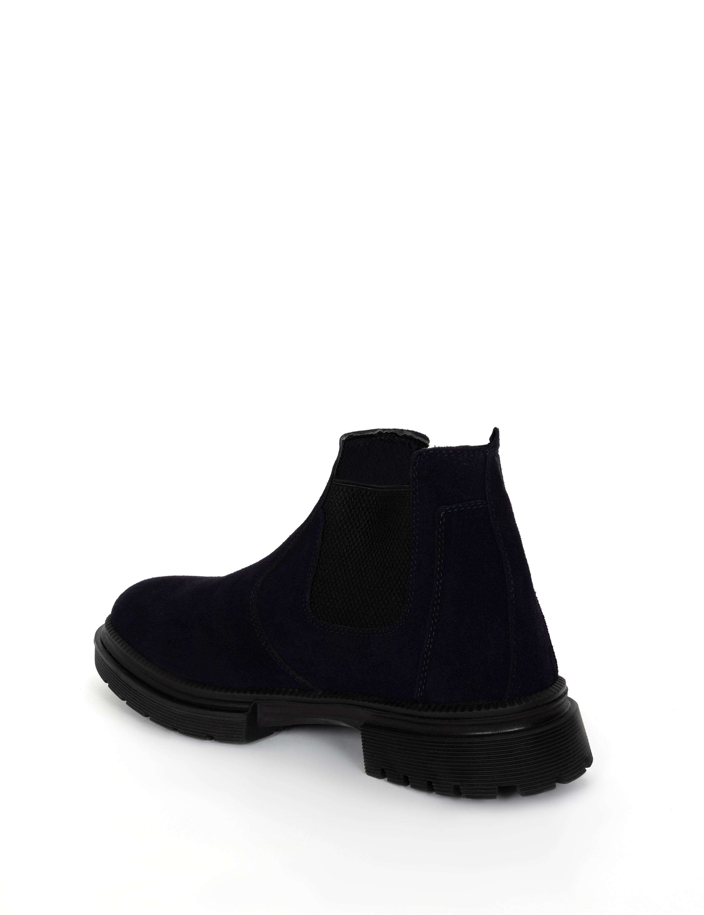 Lacivert %100 Deri Bot