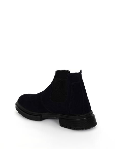 Lacivert %100 Deri Bot - 50276713011