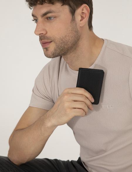 Erkek Siyah Deri Kartlık - 50268554002