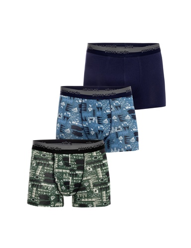 Renkli Pamuk Modal Karışımlı 3'lü Boxer