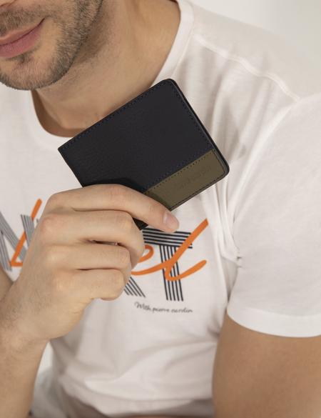 Erkek Lacivert Deri Cüzdan - 50275606002