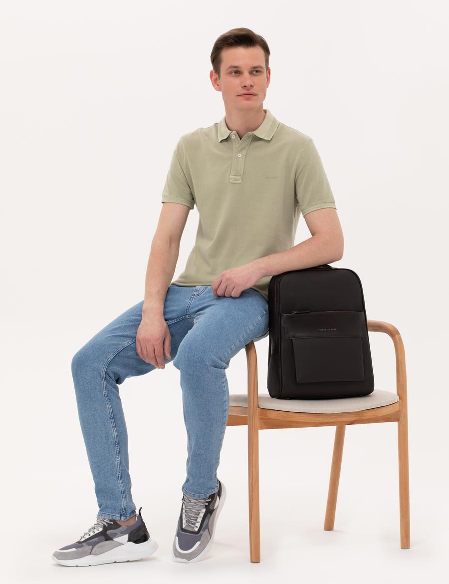 Erkek Kahverengi Deri Sırt Çantası