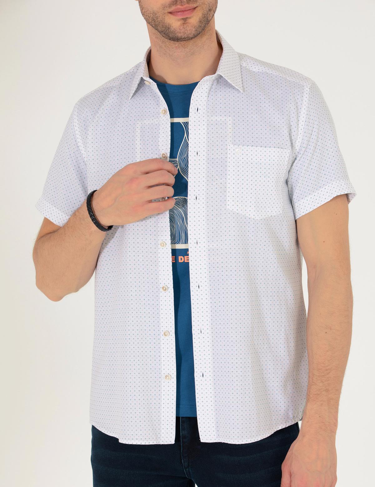 Zümrüt Regular Fit Kısa Kollu Gömlek - 50255276038