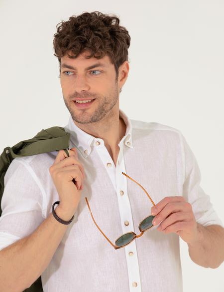 Beyaz Regular Fit Uzun Kollu Gömlek - 50265119138