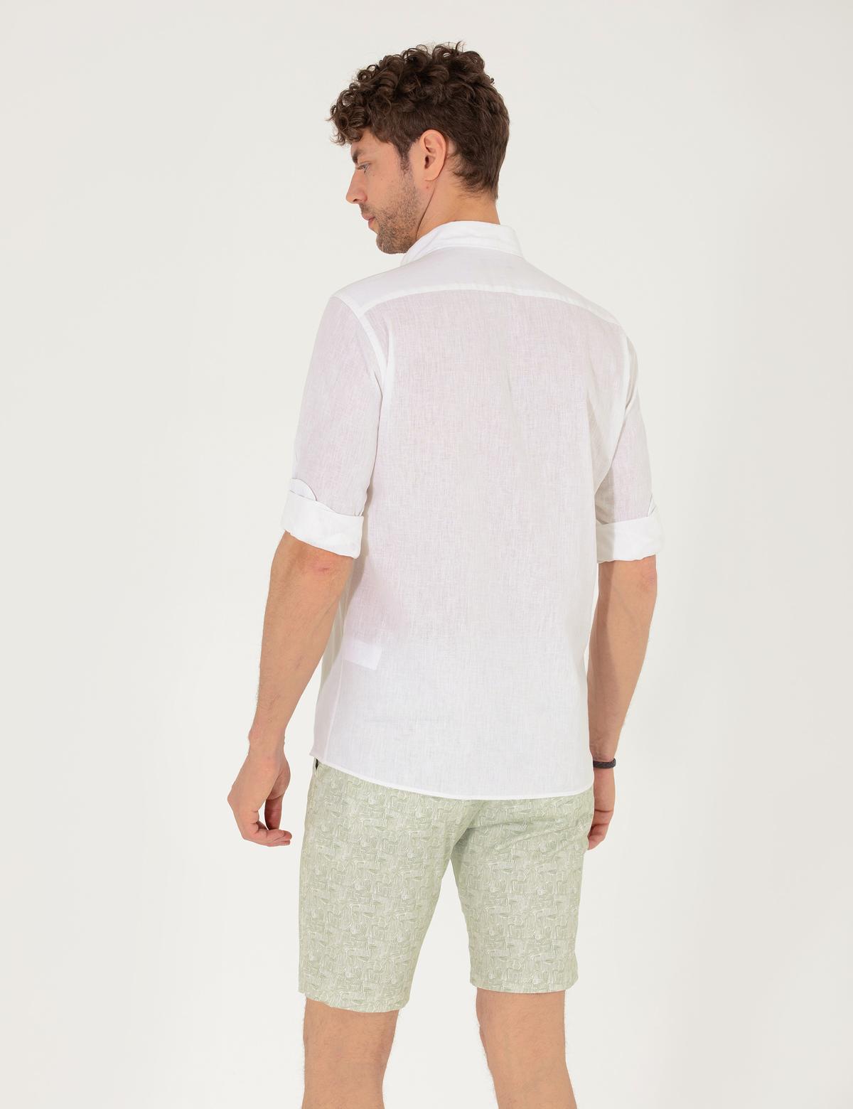 Beyaz Regular Fit Uzun Kollu Gömlek - 50265119138