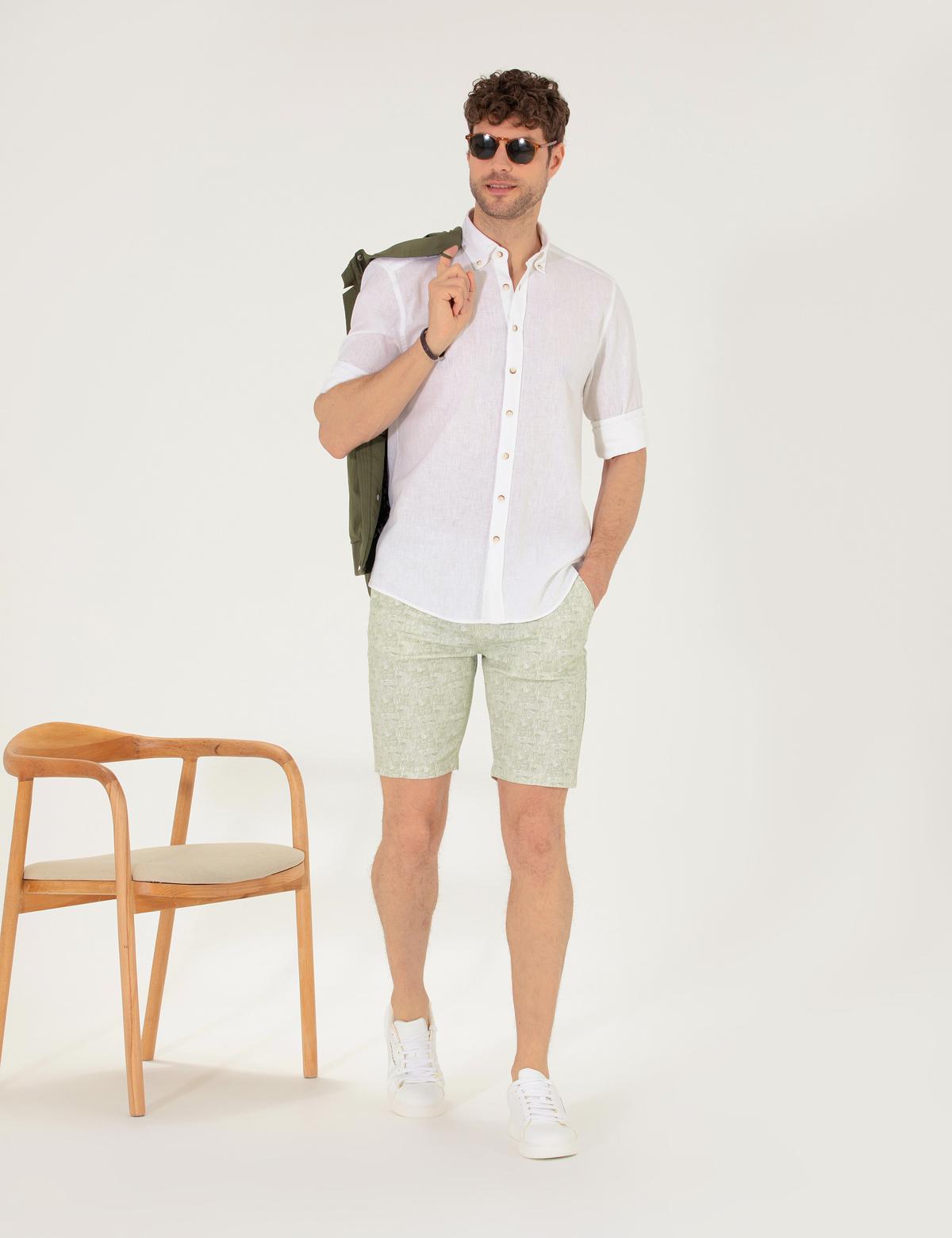 Beyaz Regular Fit Uzun Kollu Gömlek - 50265119138