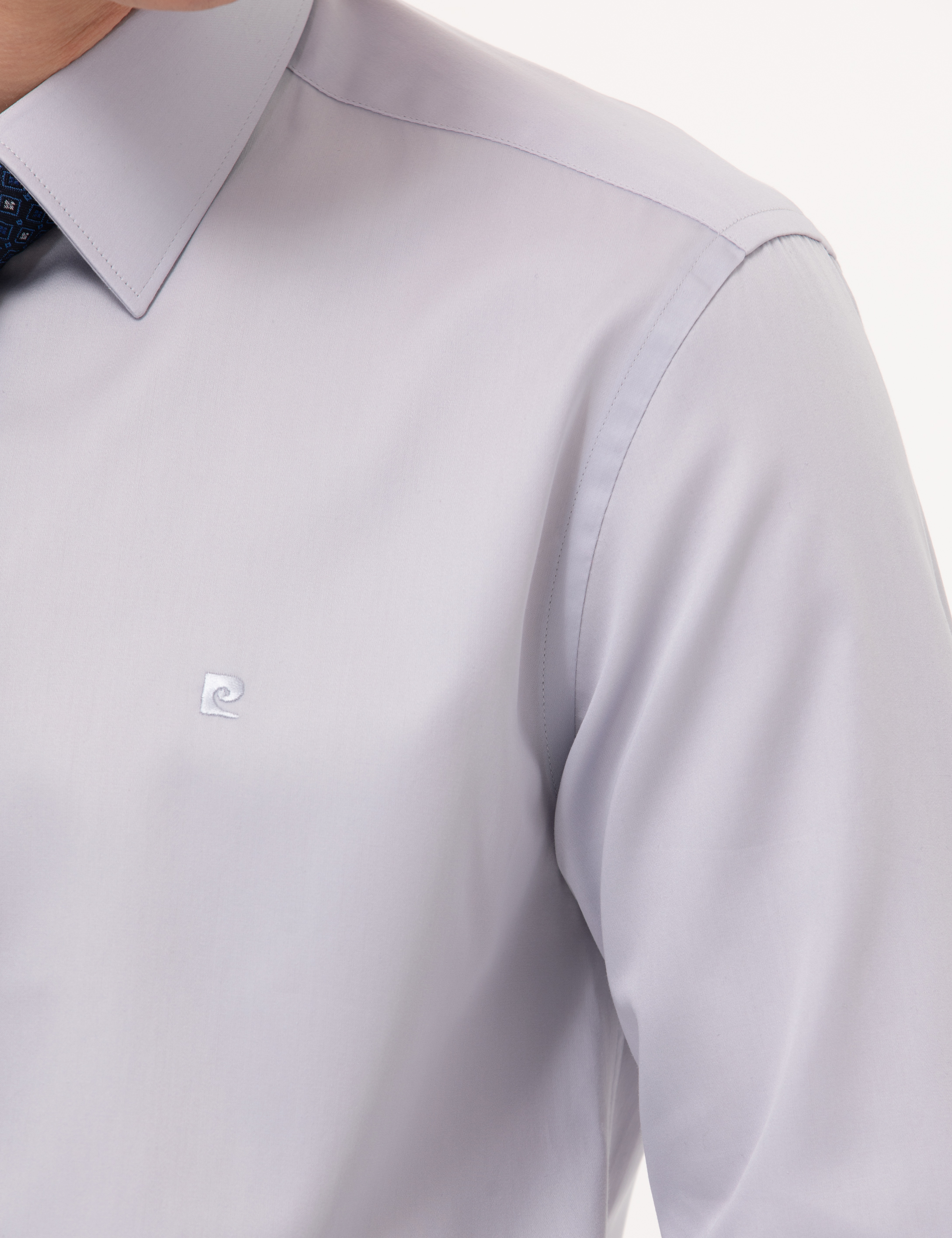 Pierre Cardin Gri Slim Fit Uzun Kollu Klasik Gömlek görsel 7