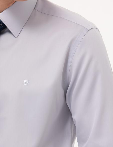 Gri Slim Fit Uzun Kollu Klasik Gömlek - 50268201051
