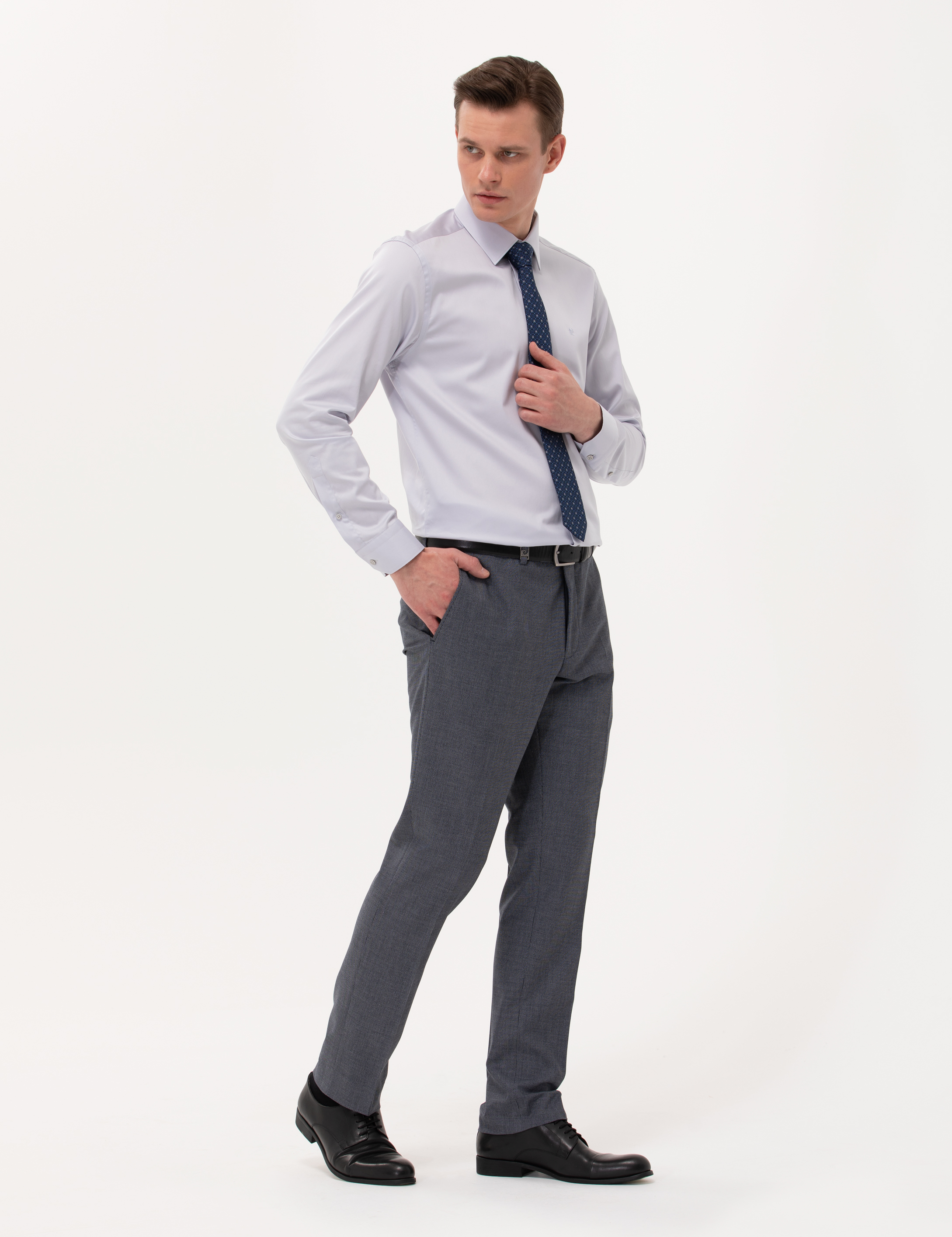 Pierre Cardin Gri Slim Fit Uzun Kollu Klasik Gömlek görsel 4