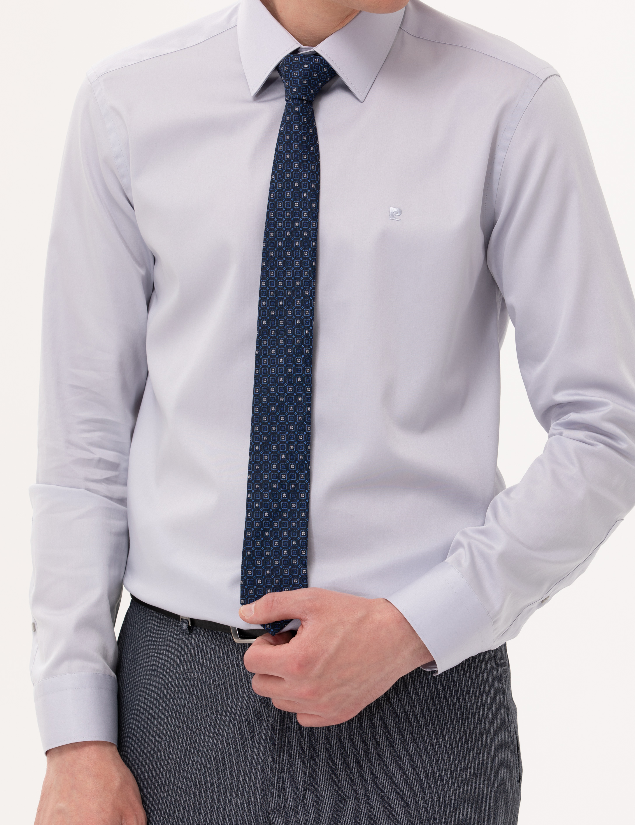 Pierre Cardin Gri Slim Fit Uzun Kollu Klasik Gömlek görsel 6