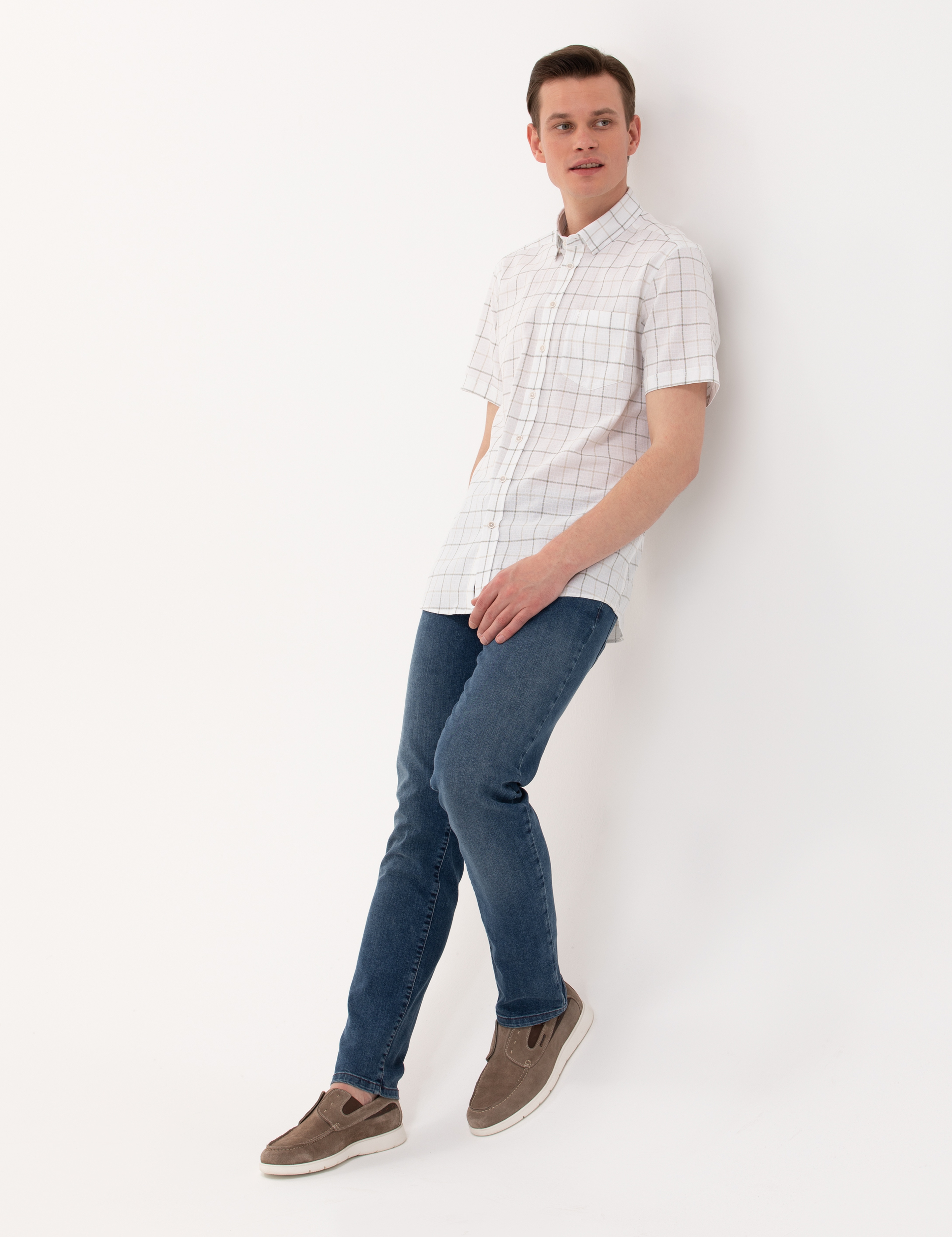 Haki Regular Fit Kısa Kollu Gömlek - Image 3
