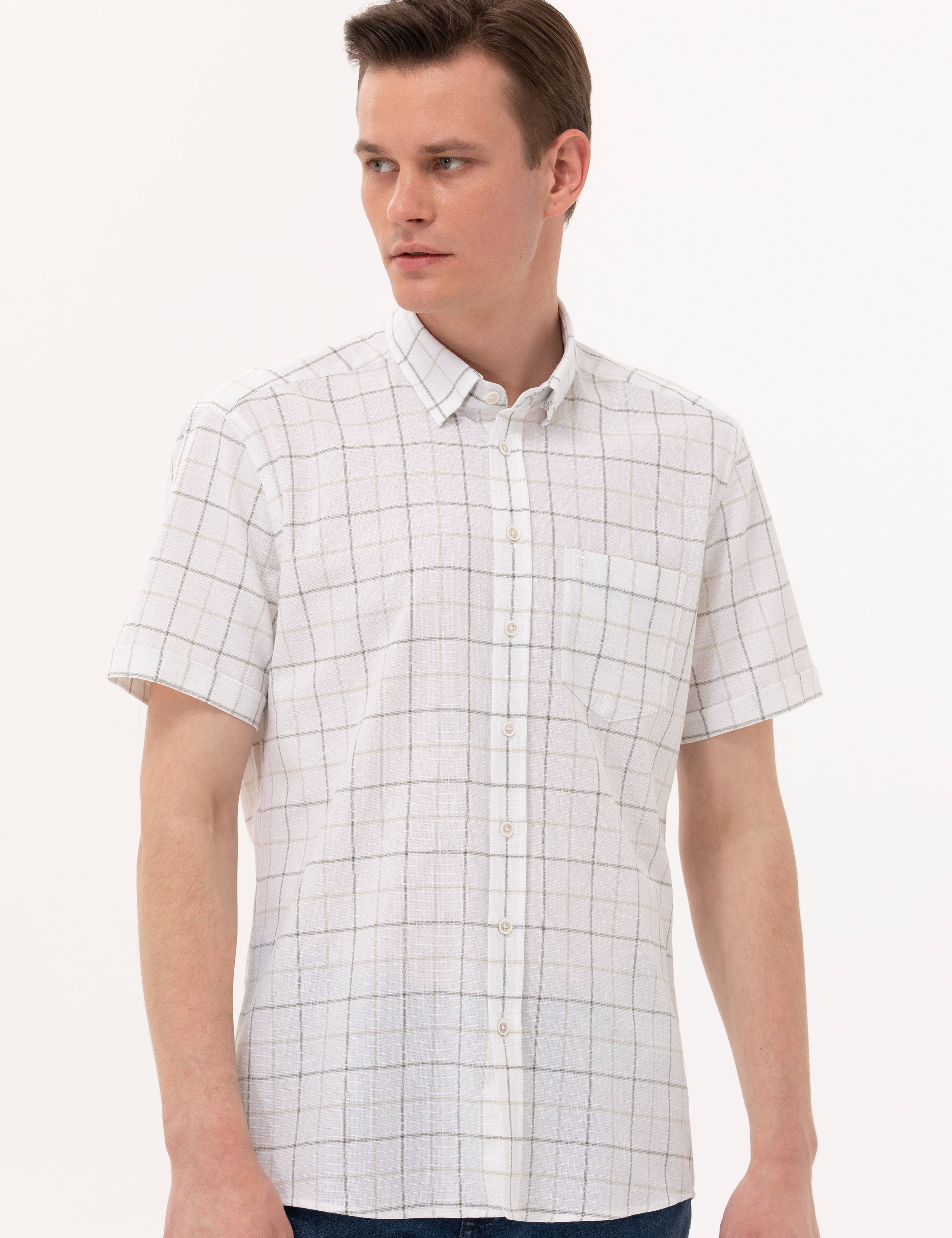 Haki Regular Fit Kısa Kollu Gömlek - Image 4