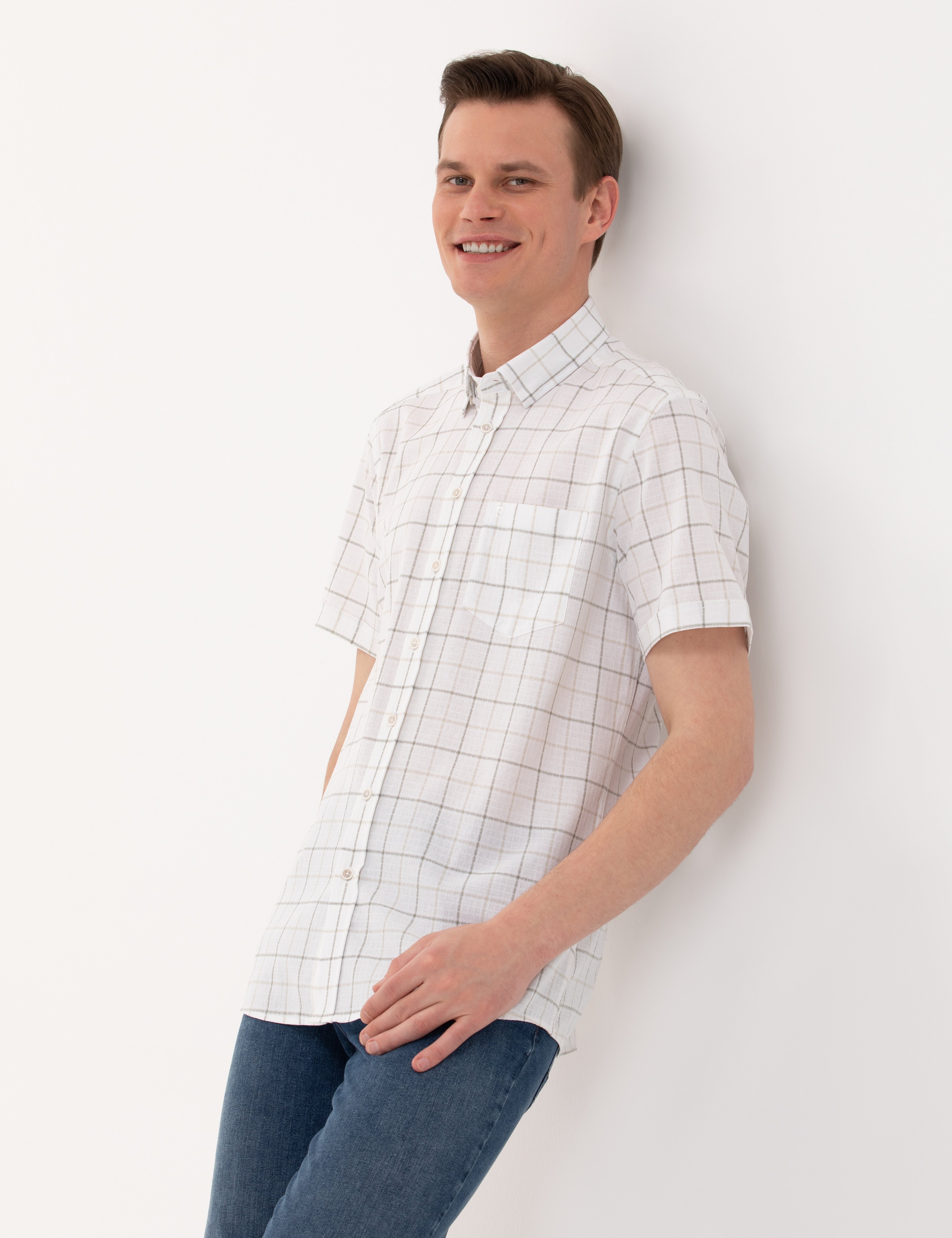 Haki Regular Fit Kısa Kollu Gömlek - Image 1